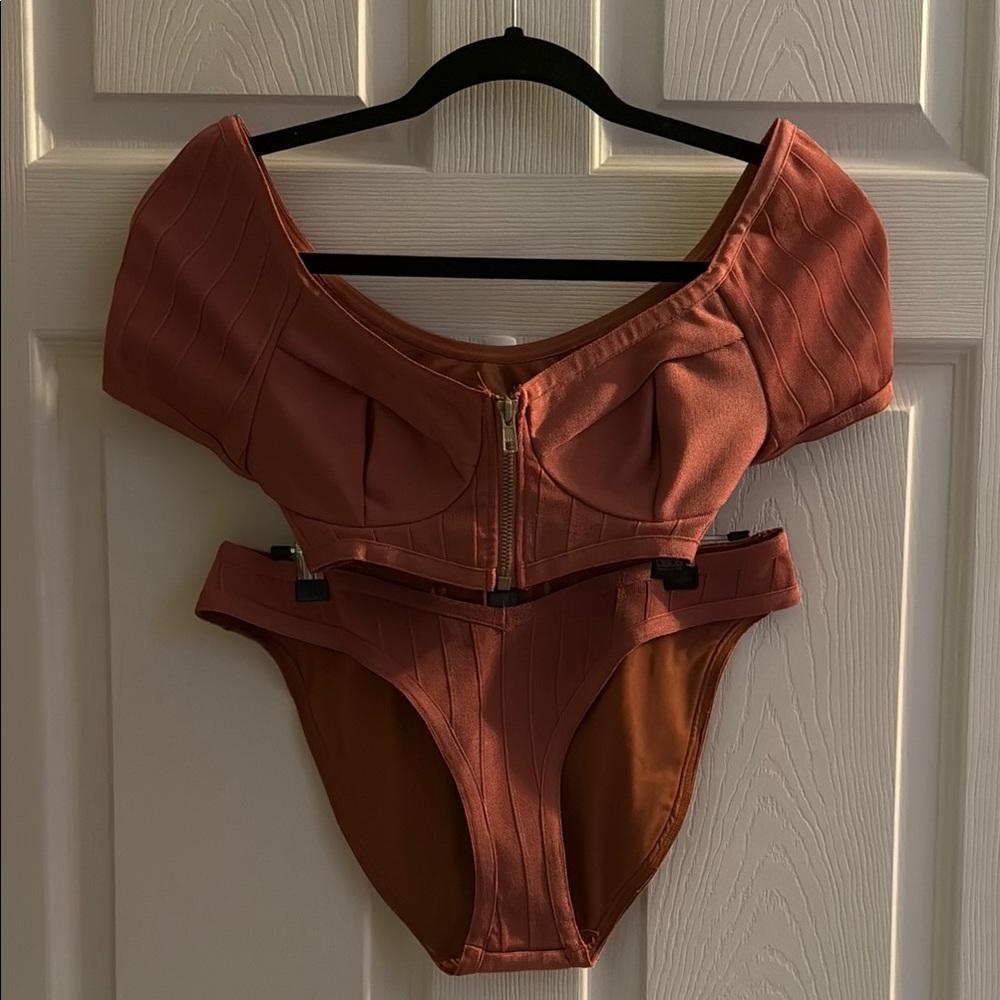 Rust Orange Bustier Bikini